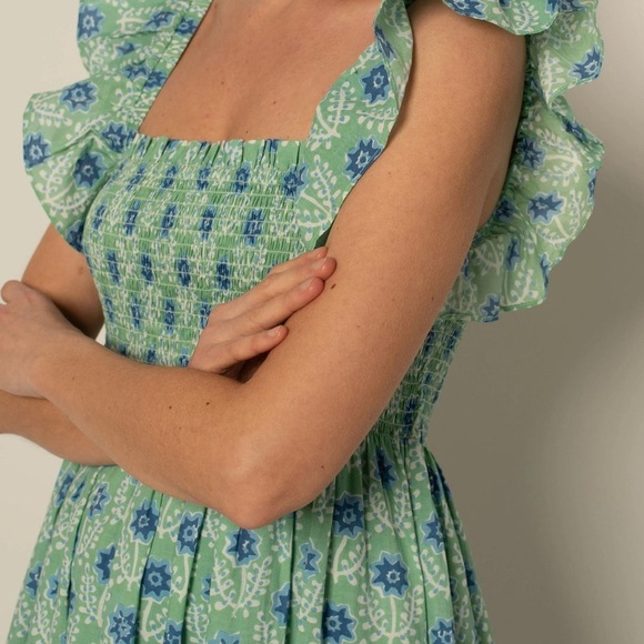 STUNNING marked down from $220 brand new Floral Blue Maxi Dress - Picture 4 of 5